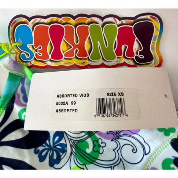 The Finals Funkies Women Assorted Workout Bikini Top Retro Floral Blue - Size XS - Picture 2 of 6